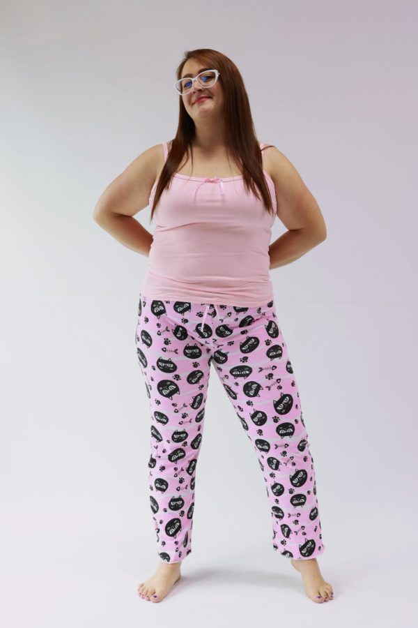 Pijama de pantalón con estampado de gatos