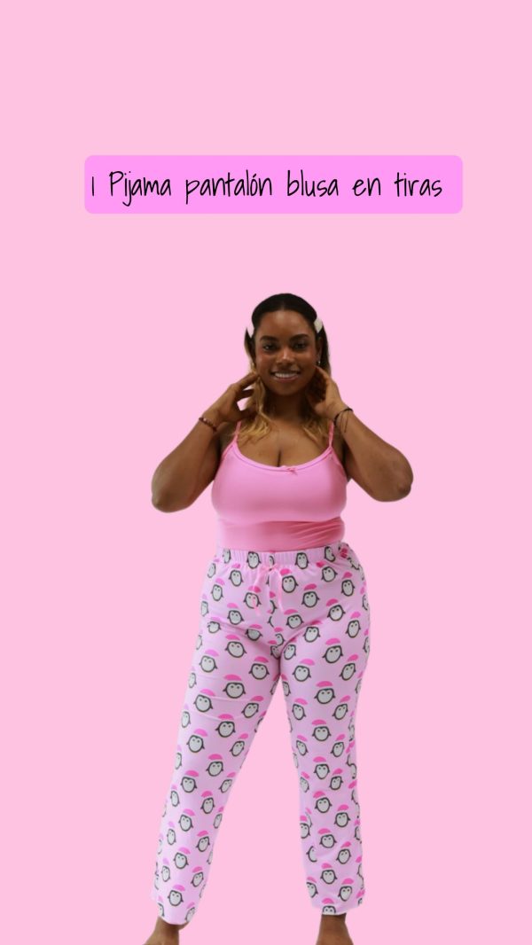 pijama de pantalón rosado para mujer.