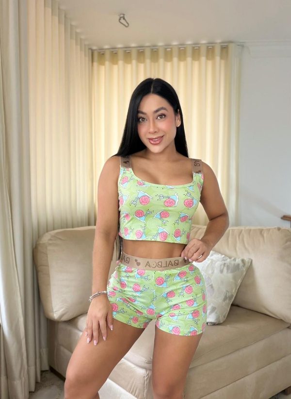pijama de short balboa verde